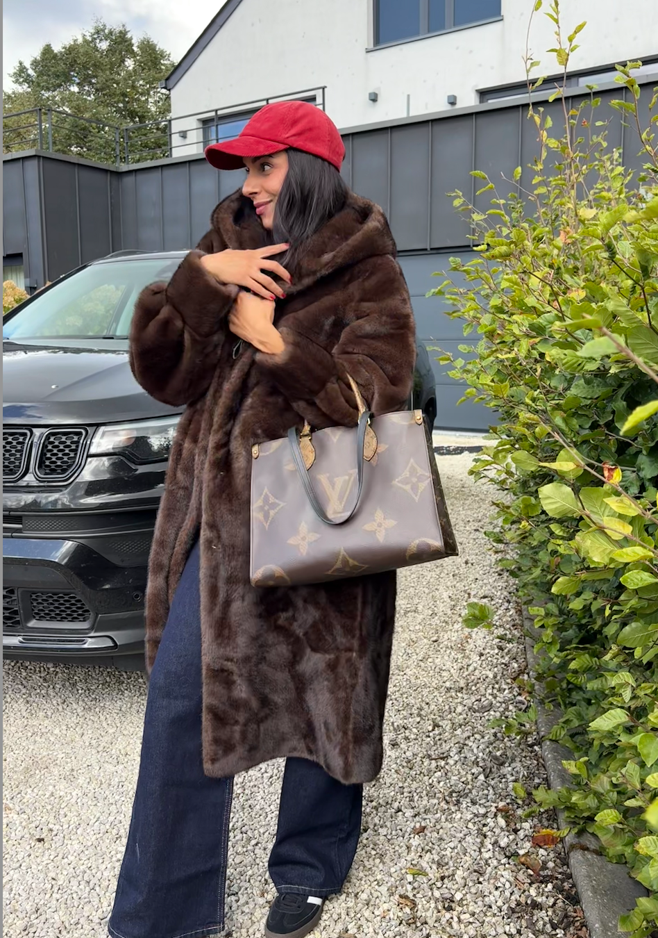 Manteau long en fausse fourrure Gaya – Marron