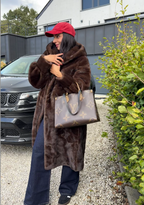 Manteau long en fausse fourrure Gaya – Marron