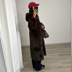 Manteau long en fausse fourrure Gaya – Marron
