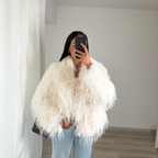 Manteau en plumes JOY – Blanc