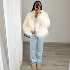 Manteau en plumes JOY – Blanc