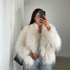 Manteau en plumes JOY – Blanc