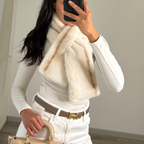 Col en fausse fourrure – Beige