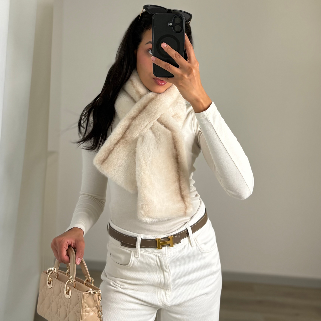 Col en fausse fourrure – Beige