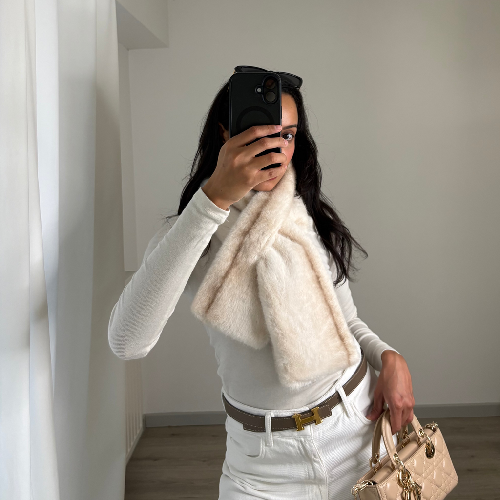 Col en fausse fourrure – Beige