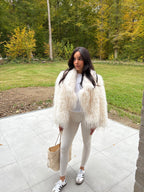 Manteau en plumes JOY – Blanc