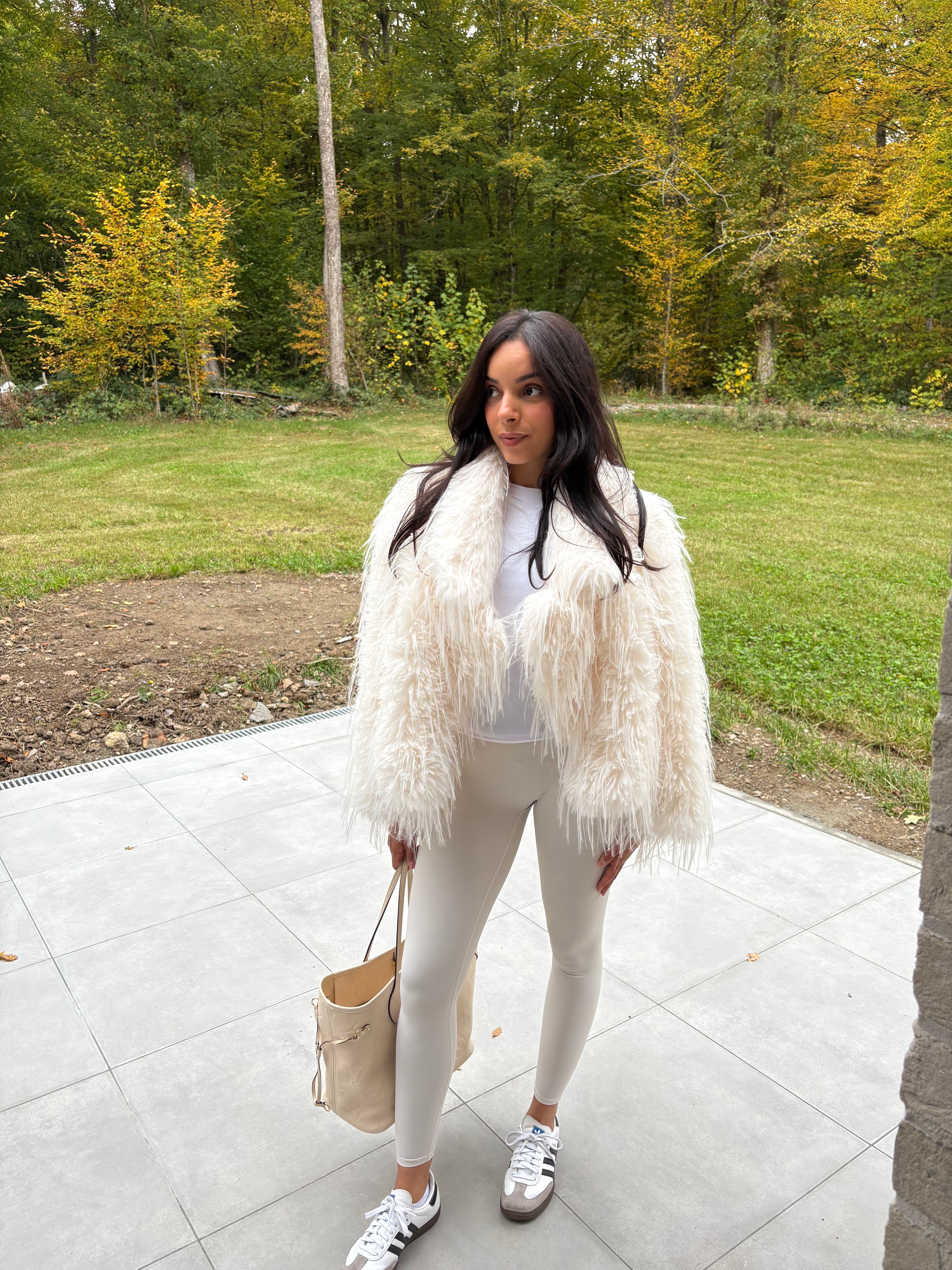 Manteau en plumes JOY – Blanc