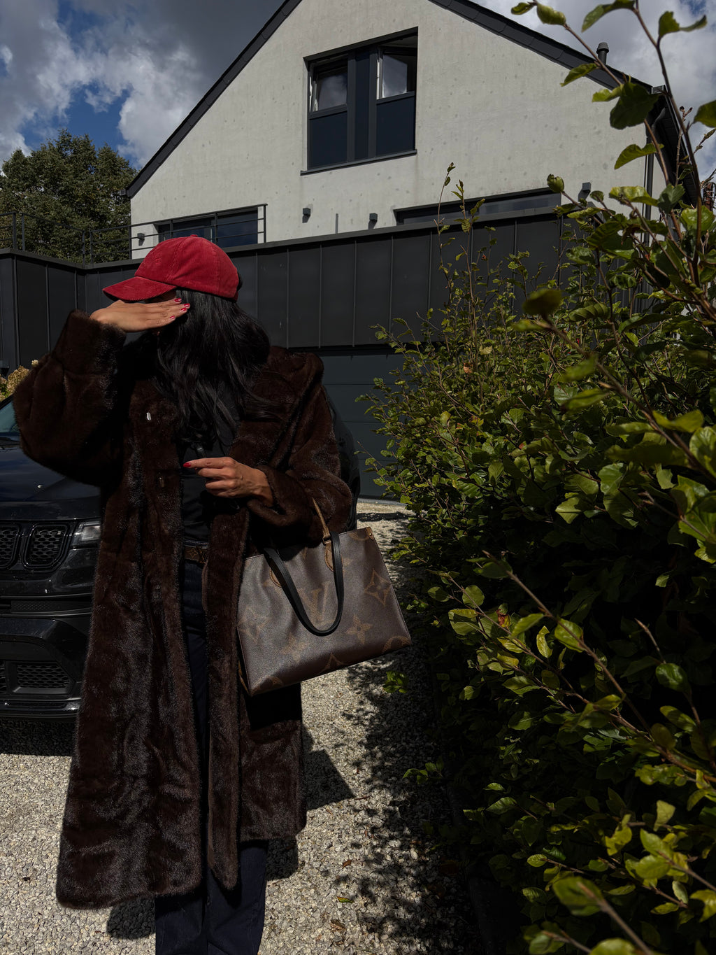 Manteau long en fausse fourrure Gaya – Marron